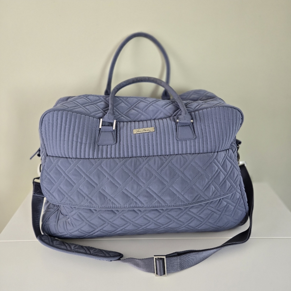 Vera Bradley Weekender Quilted Gray Duffel Bag